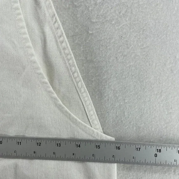 Gap 1969 Short Women's S Cream White Denim Bib Adjustable Strap Stretch Shortall - Picture 3 of 9